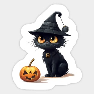 black cats lover for halloween Sticker